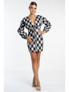 Rochie dama tip camasa cu fermoar si carouri - Img 5