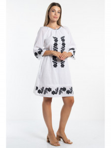Rochie dama tip ie traditionala model broderie neagra - Img 3
