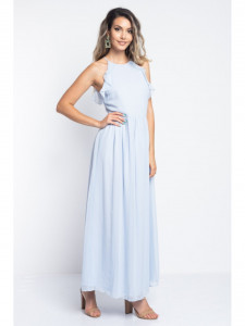 Rochie dama bleu lunga cu dantela - Img 5