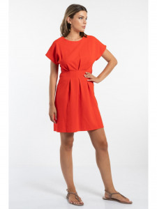Rochie dama cu model de accentuare a taliei corai - Img 5