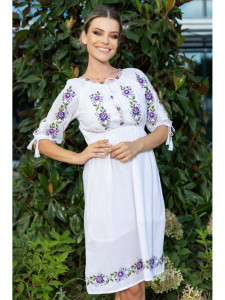 Rochie dama cu model traditional mov - Img 1