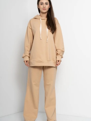 Trening dama COZY CUSTOM Oversize WKND bej Oversize-evazat - Img 1