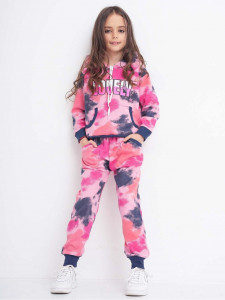 Trening degrade din bumbac model tie dye pentru copii cu mesaj LOVELY - Img 1