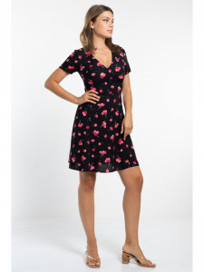 Rochie dama cu model floral neagra - Img 5