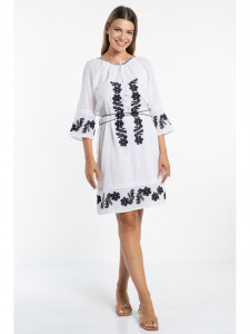 Rochie dama tip ie traditionala model broderie neagra - Img 4