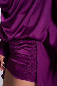 Rochie mini mov cu drapaje si top vaporos - Img 13