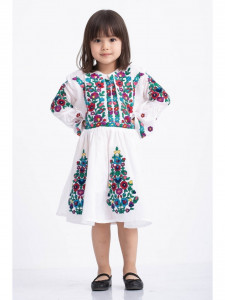 Rochie Model Folclor din Bumbac Floral Rosu cu Elastic in Talie - Img 4