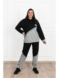 Trening din bumbac gri pentru dama marimi mari Design Hommes