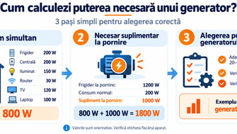 Cum calculezi puterea necesară unui generator de curent? Ghid cu exemple