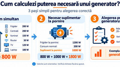 Cum calculezi puterea necesară unui generator de curent? Ghid cu exemple