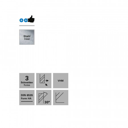 Freza cu 3 caneluri pentru otel, Datron 0068551, 1.75x3.0mm