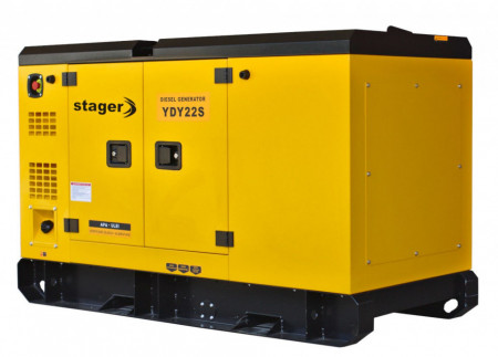 Generator insonorizat Stager YDY22S, diesel, monofazat 20kVA, 87A, 1500rpm