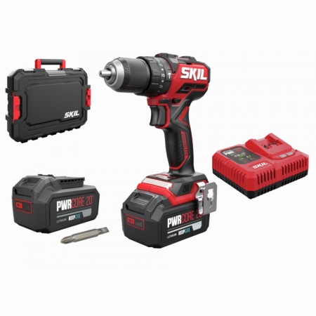 Masina de gaurit cu percutie compact Brushless SKIL 3075 HB geanta de transport+set de 6 biti, incarcator, 2xAccu 4,0 Ah