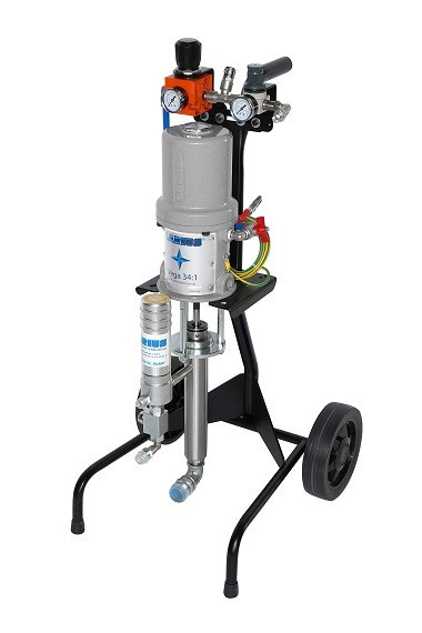 Pompa de vopsit / zugravit AIRLESS Industriala cu Carucior - Complet Echipata - 1,3L/min - Vega SS 34:1