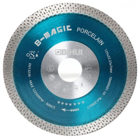 Disc Diamantat pt. Portelan dur, Placi ceramice 125x22.2 (mm) Super Premium - BIHUI-DCDW125