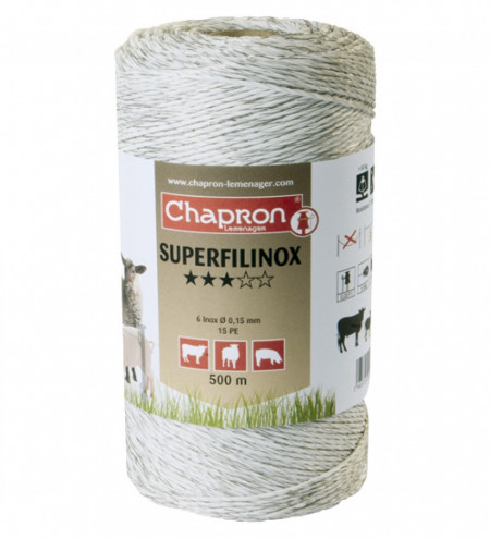 Fir gard electric SUPERFILINOX 6 fire inox 0.15 pentru animale domestice 500m CHAPRON