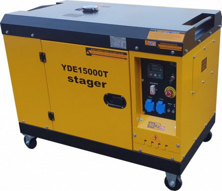 Generator insonorizat Stager YDE15000T, diesel, monofazat 11kVA, 48A, 3000rpm