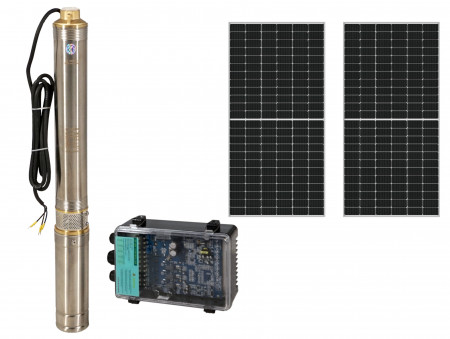 Progarden Pachet 3TSC3.5-50-48/500 Pompa submersibila 1", solar, 500W/48V, MPPT, 50m, 3.5mch, multietajata, apa curata + 2 x SP460M-72H Panou fotovoltaic