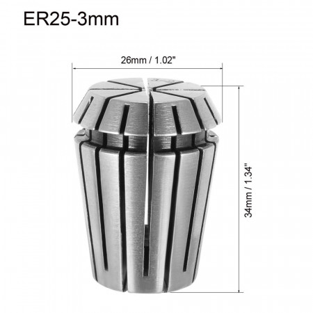 Bucsa elastica ER25, prindere 3.0 mm