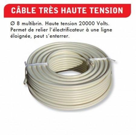 Cablu inalta tensiune 8mm 20000V 50M