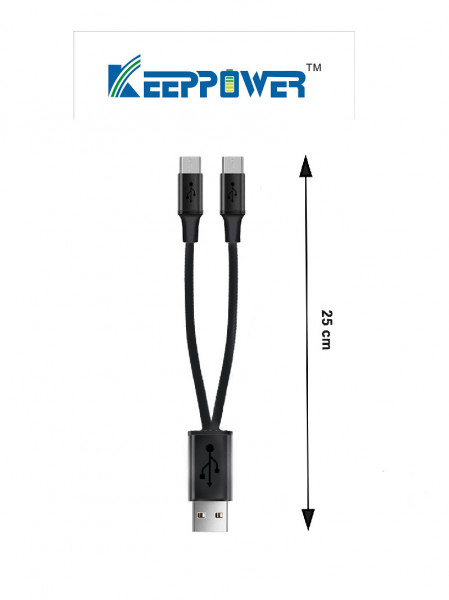 Distribuitor cu doua cai USB KEEPPOWER USB-A- 2*MICRO-USB