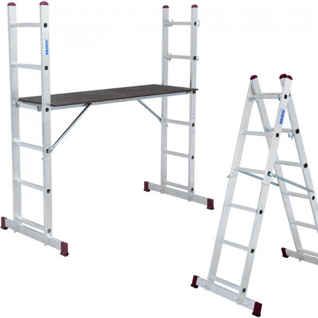 Scara schela mobila Corda din aluminiu, 6 trepte inaltime de lucru 3.0 m