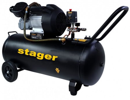 Compresor de aer, 100L, 10bar, 356L/min, monofazat, angrenare directa Stager HM3100V-10