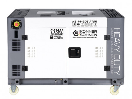 Generator de curent 11 KW diesel - Heavy Duty - insonorizat - Konner & Sohnen - KS-14-2DE-ATSR-Silent