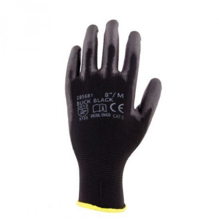 Manusi BUCK negre, nailon/poliuretan, marimea S, Ardon
