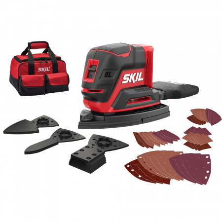 SKIL 3720 FD Slefuitor cu acumulator compact Brushless, turatie 10.500 /min, cu 40 de foi de slefuire+accesorii speciale de slefuire si geanta de transport, doar corpul