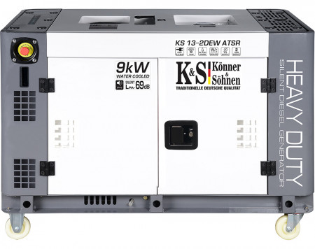 Generator de curent 9 KW diesel - Heavy Duty - insonorizat - Konner & Sohnen - KS-13-2DEW-ATSR-Silent