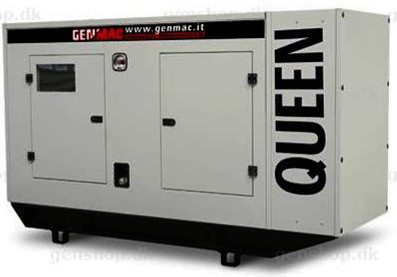 Generator de curent insonorizat stationar - industrial Genmac, Gama Queen, model G160IS, trifazic 400 V, putere 176 kVA, motor Fpt-Iveco 221 cp