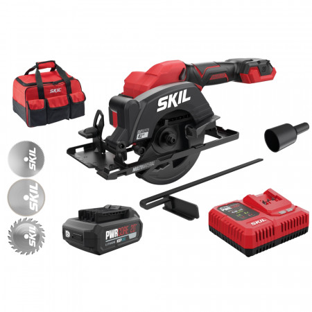 Mini fierastrau cu acumulator SKIL 3540 DA „Compact brushless“, 3 discuri de schimb si geanta de transport, acumulator si incarcator