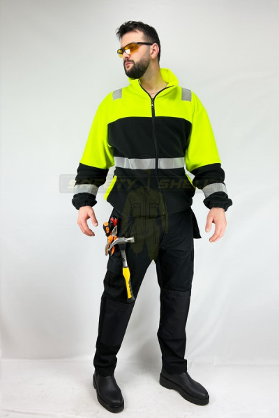 Jacheta Safety Shell FLEECE VISIBILITY – Green Black