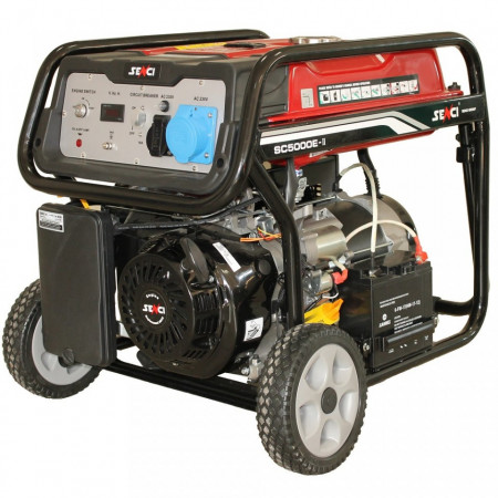 Generator de curent Senci SC-5000E, 4500W, 230V - AVR inclus, motor benzina cu demaraj electric