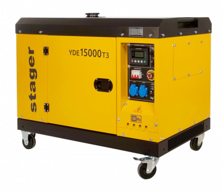 Generator insonorizat Stager YDE15000T3, diesel, trifazat 13kVA, 19A, 3000rpm