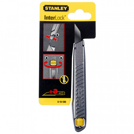 Stanley 0-10-590, cutter interlock 122 mm, latimea lamei 9 mm, blister