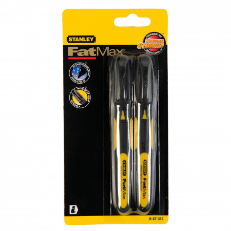 Stanley 0-47-312 Marker permanent FATMAX negru cu varf subtire set 2 buc