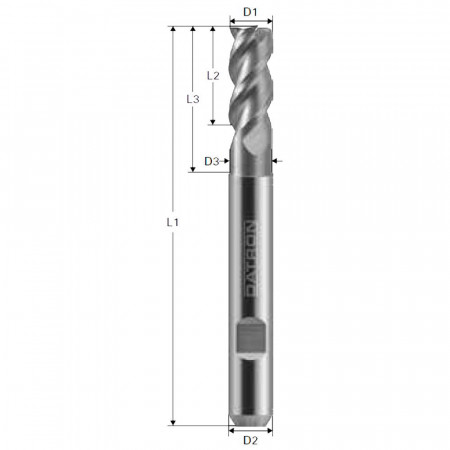 Freza cu 3 caneluri, Datron 0068036A, 6.0x6.0mm