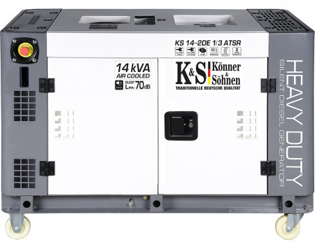 Generator de curent 11 kW diesel - Heavy Duty - insonorizat - Konner & Sohnnen - KS-14-2DE-1/3-ATSR-Silent