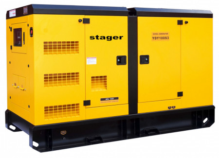 Generator insonorizat Stager YDY100S3, diesel, trifazat 90kVA, 130A, 1500rpm