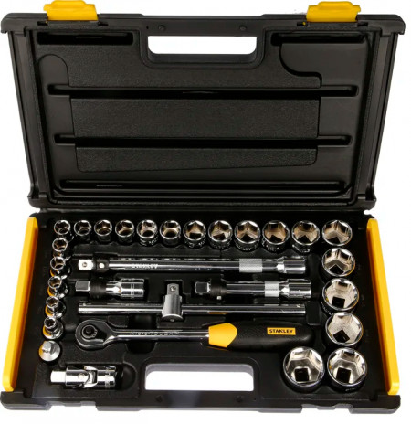 Stanley 2-85-584 Trusa tubulare 1/2" si 1/4" MicroTough sistem metric, 29 buc