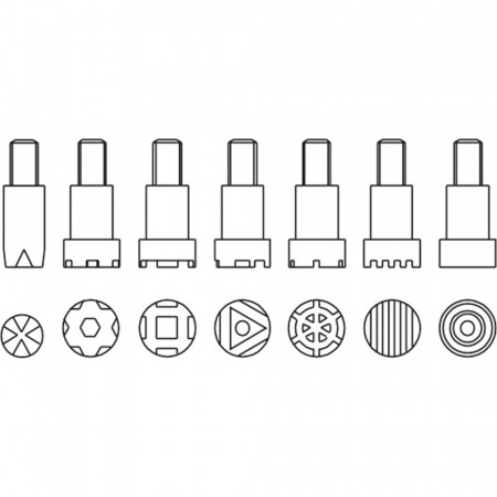 Set de 7 varfuri pictogravura, forme diferite
