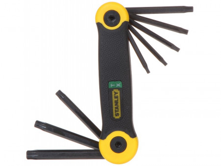 Stanley 2-69-266 Set 8 chei Torx pliabili in carcasa T9 - T10 - T15 - T20 - T25 - T27 - T30 - T40