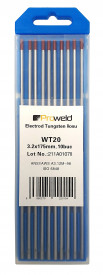 Electrozi tungsten rosu ProWELD WT20, 3.2x175mm, 10buc - Img 3