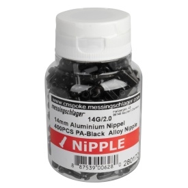 Niplu Aluminiu cnSPOKE 14G-A 14 - 2 mm Negru