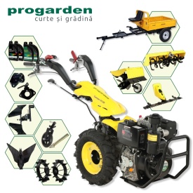 Pachet Campo U12E Motocultor 12CP + RM500C Remorca 500Kg + BC120M Bara cosire + 3xPlug + FT90 Freza tractata + 2xRoti metalice RM47 + 2xCuple + 4L Ulei - Img 2