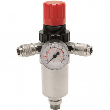 Regulator de presiune cu filtru 1/2", manometru, 2 cuple rapide Fiac