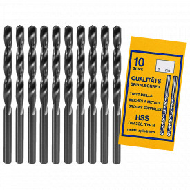 Set 10 burghie HSS, DIN 338, 0.5mm