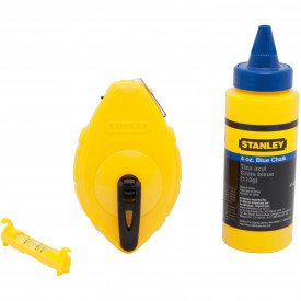 Stanley 0-47-443 Set sfoara de trasat opp din plastic abs 30m, creta albastra si nivela fir - Img 1